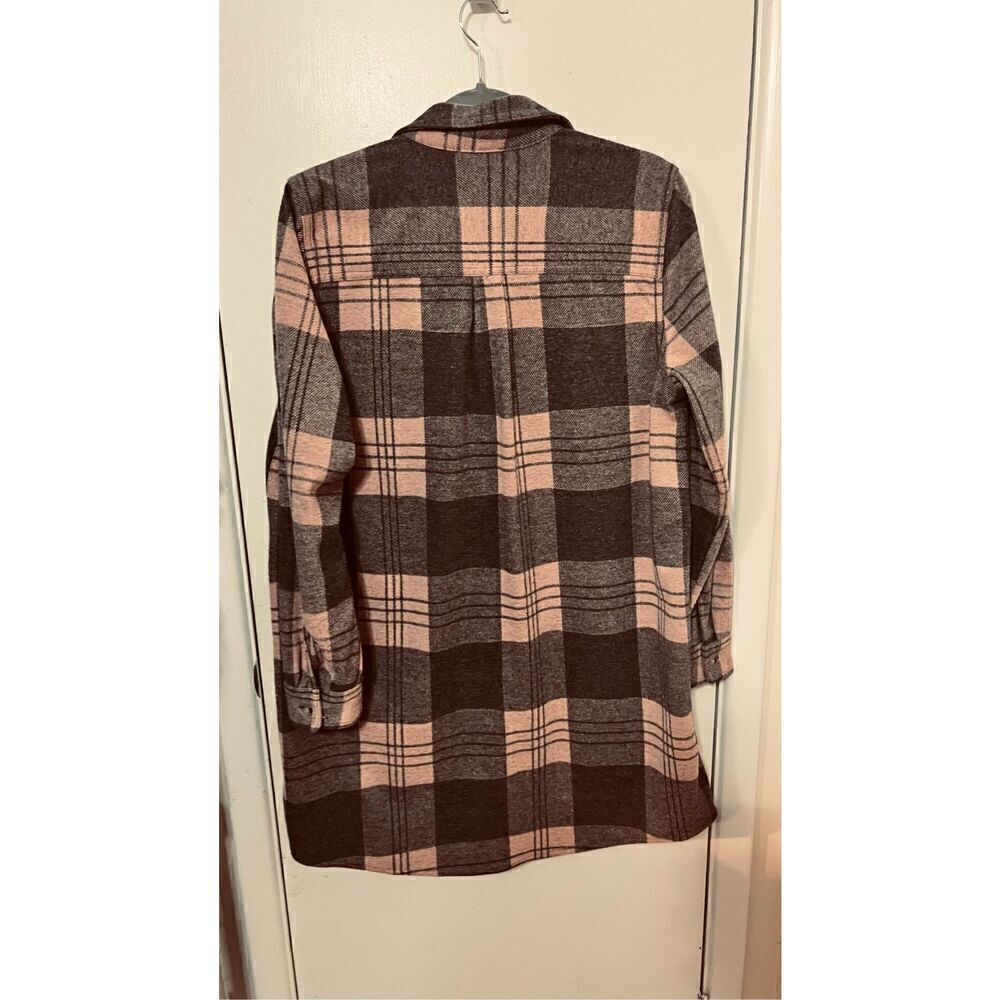Beach Lunch Lounge Pink Gray Flannel Pocketed Top Size L - Picture 7 of 9